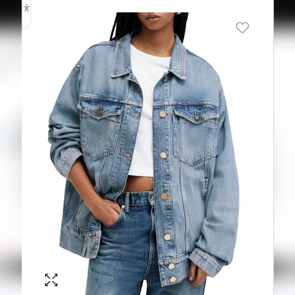 Allsaints Willow Regular Fit Denim Jacket Size M New